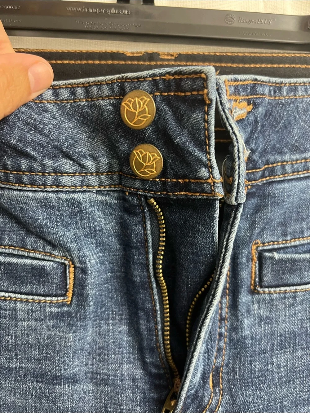 Draper James Wide-Leg Dark Blue Denim Jeans